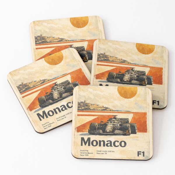 Item preview, Formula F1 Monaco Racing Enthusiast Design Art Print Collector Poster Mancave designed and sold by Cool Robot Bro..