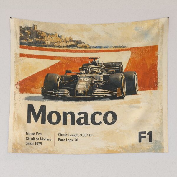 Item preview, Formula F1 Monaco Racing Enthusiast Design Art Print Collector Poster Mancave designed and sold by Cool Robot Bro..