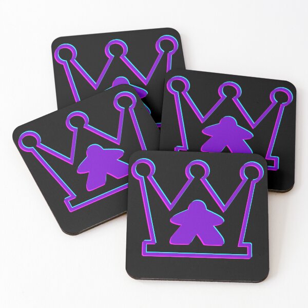 Item preview, Neon Board Game Crown Synthwave Meeple designed and sold by Sky-99.