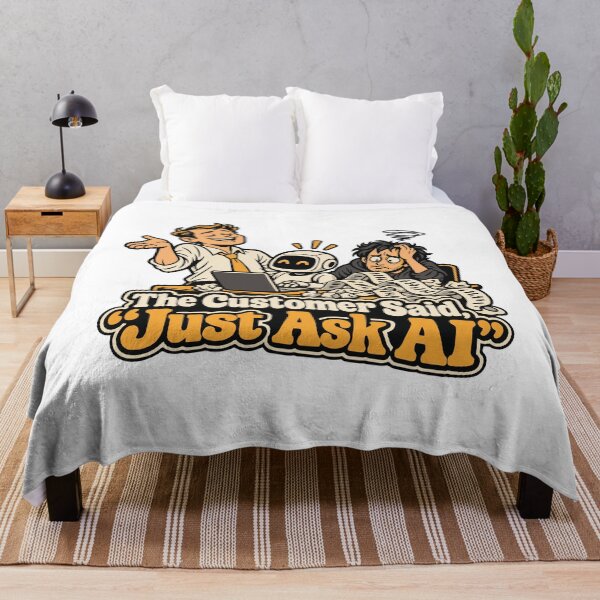 Item preview, The Customer Said Just Ask AI Comic T-Shirt designed and sold by ThreadQuirk.