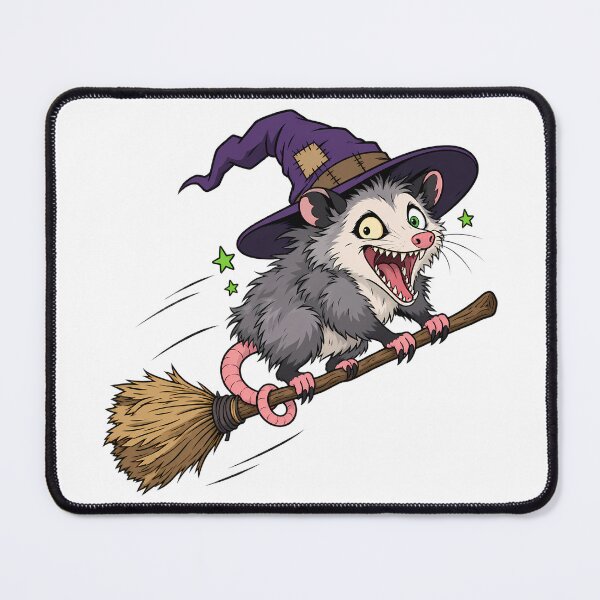 Item preview, Screaming Possum Witch Riding a Broomstick designed and sold by bwanaboards.
