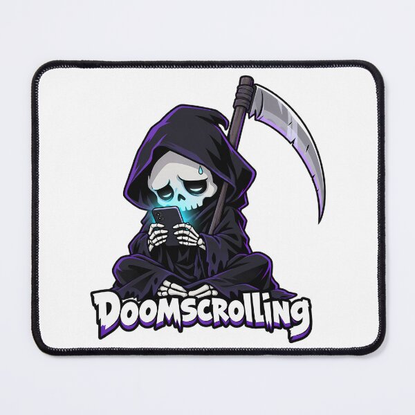 Item preview, Chibi Grim Reaper Doomscrolling on Phone designed and sold by bwanaboards.