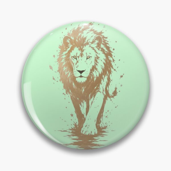 Aperçu de l'œuvre Lion doré féroce - Silhouette abstraite d'éclaboussures de peinture créée et vendue par AetherNovus.