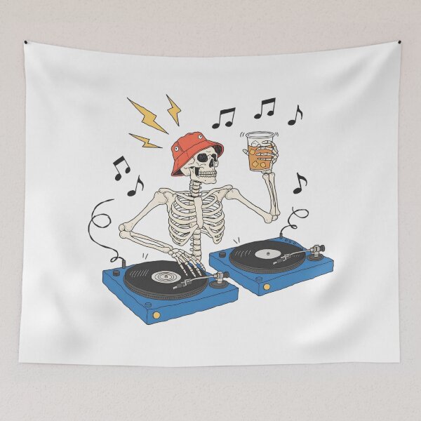 Item preview, Skeleton DJ Party – Funny  Music Lover Streetwear designed and sold by Fadi Alyaldani.