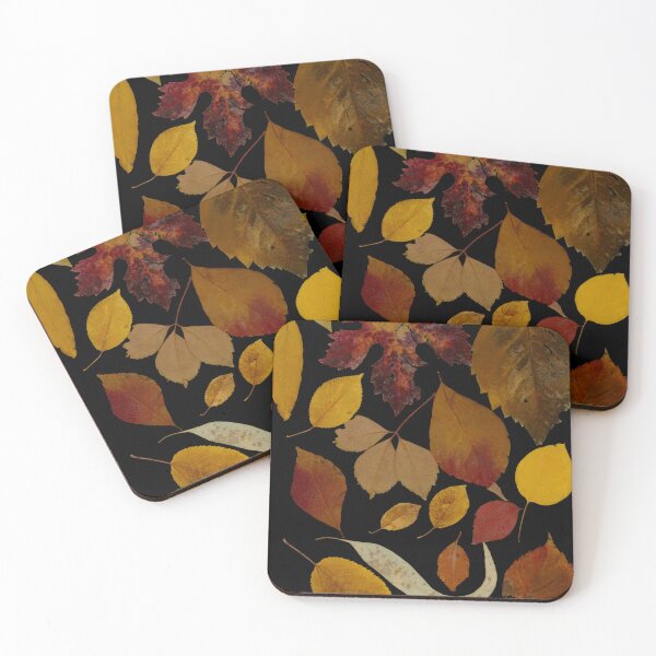 Item preview, Autumn Colors – Botanical Leaves on Black designed and sold by onubi.