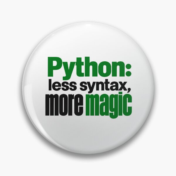Item preview, Python Less Syntax More Magic Funny Programmer Typography designed and sold by ThreadQuirk.