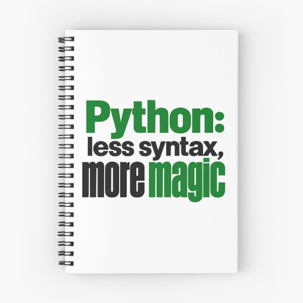Item preview, Python Less Syntax More Magic Funny Programmer Typography designed and sold by ThreadQuirk.
