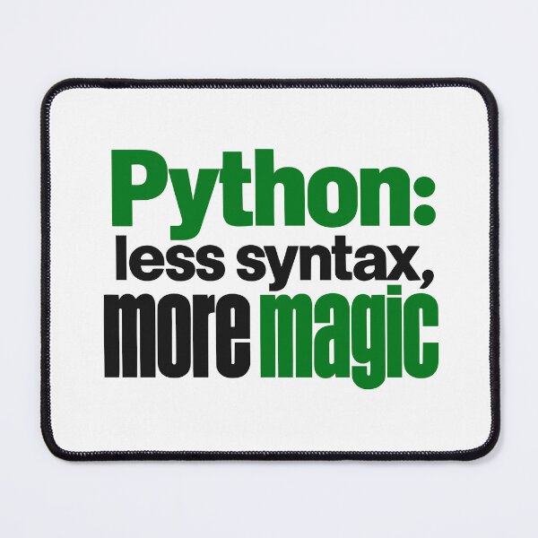 Item preview, Python Less Syntax More Magic Funny Programmer Typography designed and sold by ThreadQuirk.