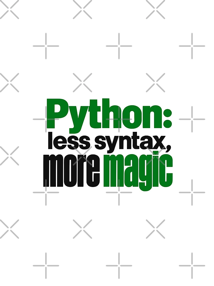 Thumbnail 4 of 4, Graphic T-Shirt, Python Less Syntax More Magic Funny Programmer Typography designed and sold by ThreadQuirk.