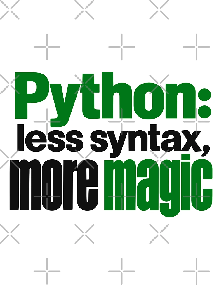 Thumbnail 7 of 7, Oversized T-Shirt, Python Less Syntax More Magic Funny Programmer Typography designed and sold by ThreadQuirk.