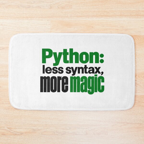 Item preview, Python Less Syntax More Magic Funny Programmer Typography designed and sold by ThreadQuirk.