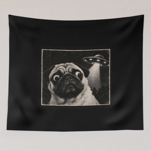 Item preview, Pug UFO Selfie designed and sold by Ajahakodoma.