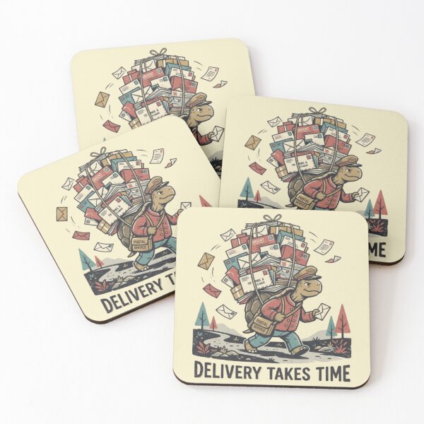 Item preview, Delivery Takes Time Turtle Mailman | Funny Postman Turtle Art designed and sold by Dogandesighn.