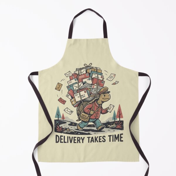 Item preview, Delivery Takes Time Turtle Mailman | Funny Postman Turtle Art designed and sold by Dogandesighn.