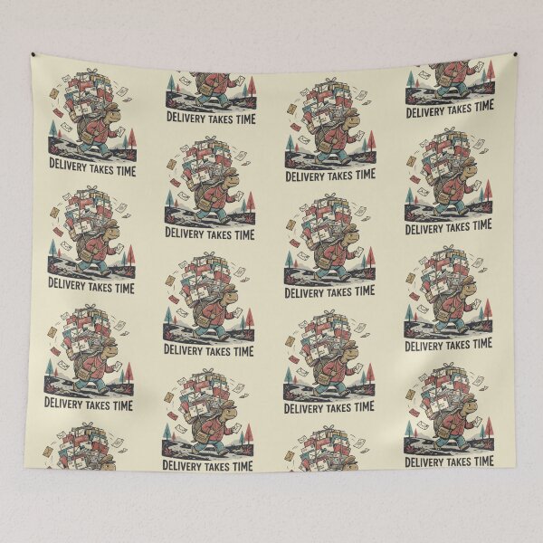 Item preview, Delivery Takes Time Turtle Mailman | Funny Postman Turtle Art designed and sold by Dogandesighn.
