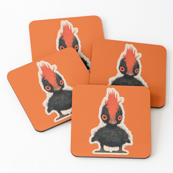 Item preview, Punk Rock Goth Duckling with Orange Mohawk – Spooky Cute Sticker designed and sold by Audra-studio.