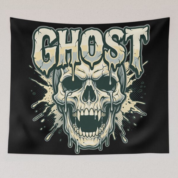 Item preview, Ghost Goth Punk Skull Decay Graffiti Art designed and sold by MarCinu Art.