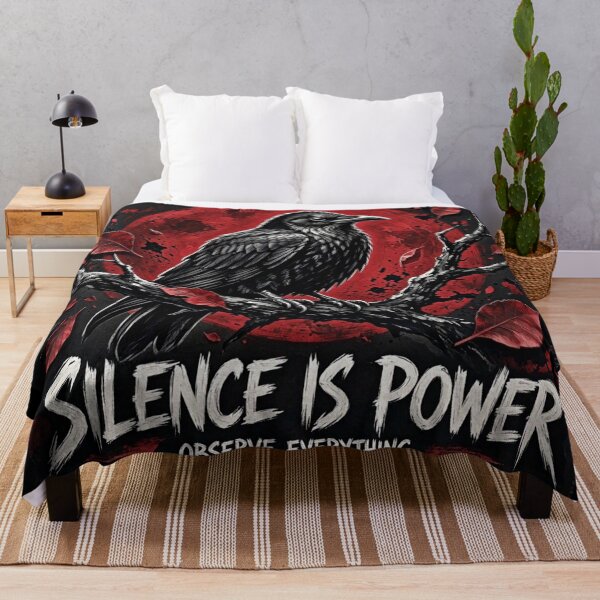 Item preview, Silence Is Power Raven Blood Moon | Gothic Stoic Crow Art designed and sold by Dogandesighn.