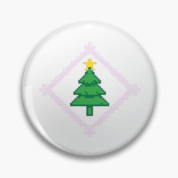 Item preview, Minimal Pixel Tree Faux Sweater Pattern Retro Emblem designed and sold by AmadeusModern.