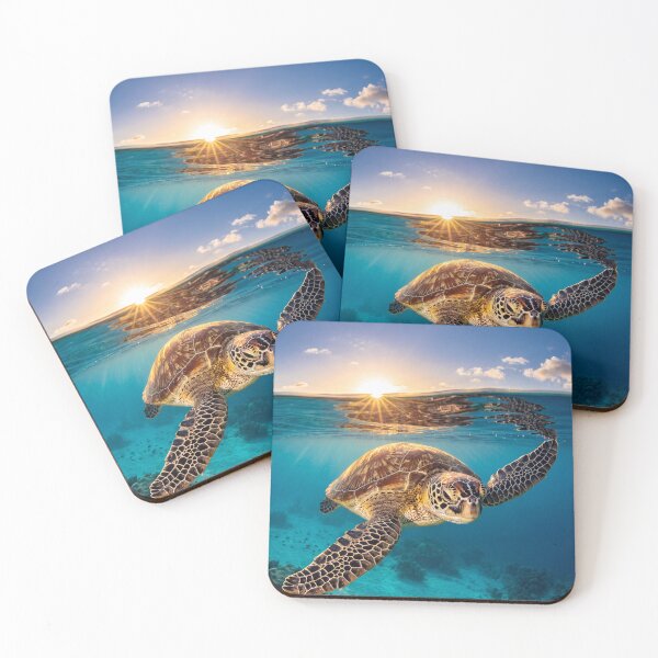 Item preview, Sea Turtle Swimming at Sunset designed and sold by roverte.
