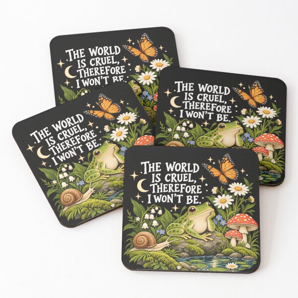 Item preview, The World Is Cruel Therefore I Won't Be Cottagecore Frog designed and sold by VGAfanatic.