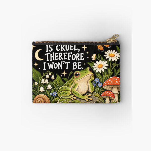Item preview, The World Is Cruel Therefore I Won't Be Cottagecore Frog designed and sold by VGAfanatic.