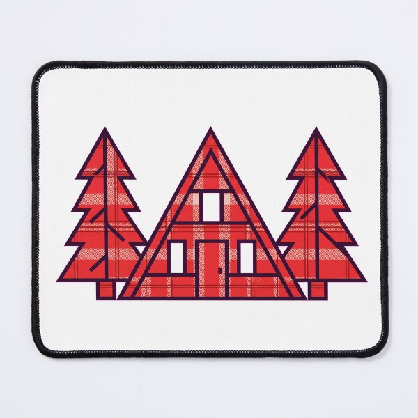 Item preview, Minimal A-Frame Cabin Plaid Geometry Emblem designed and sold by AmadeusModern.