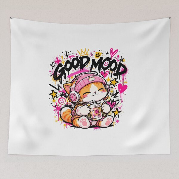 Item preview, CAT GRAFFITI : GOOD MODE designed and sold by Inkmood.shop.