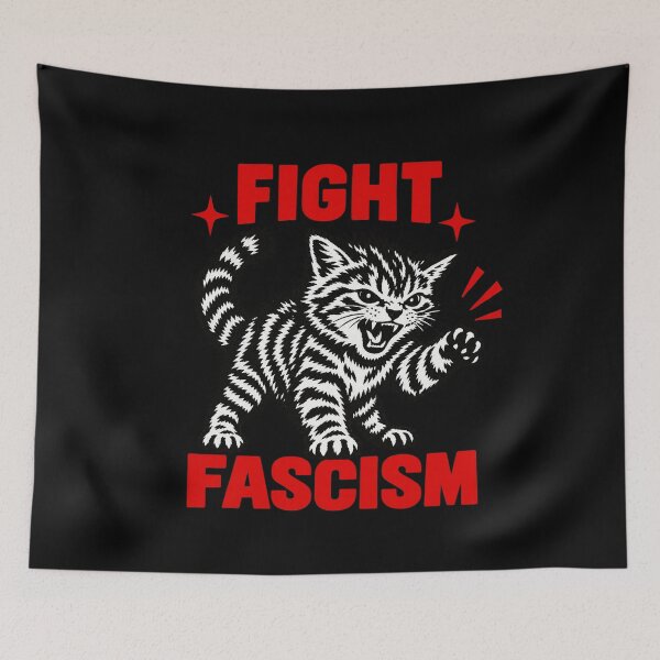 Item preview, Fight Fascism Angry Tabby Cat, Funny Political Protest Kitty, Anti Fascist Activist Cat, Social Justice Statement designed and sold by Cchotlan.