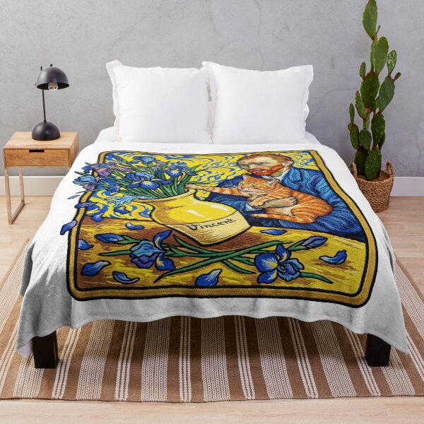 Item preview, Vincent Van Gogh With Blue Irises Ginger cat designed and sold by TeeARTHY.