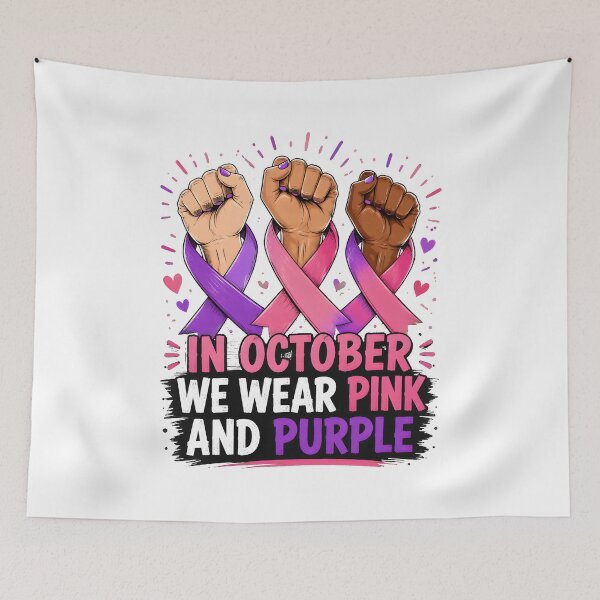 Item preview, Wear Pink Purple October Support Fists Ribbon designed and sold by MLETEM-P.