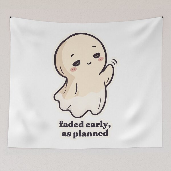 Item preview, Introvert Ghost Faded Early Low Social Battery designed and sold by OuqCreations.