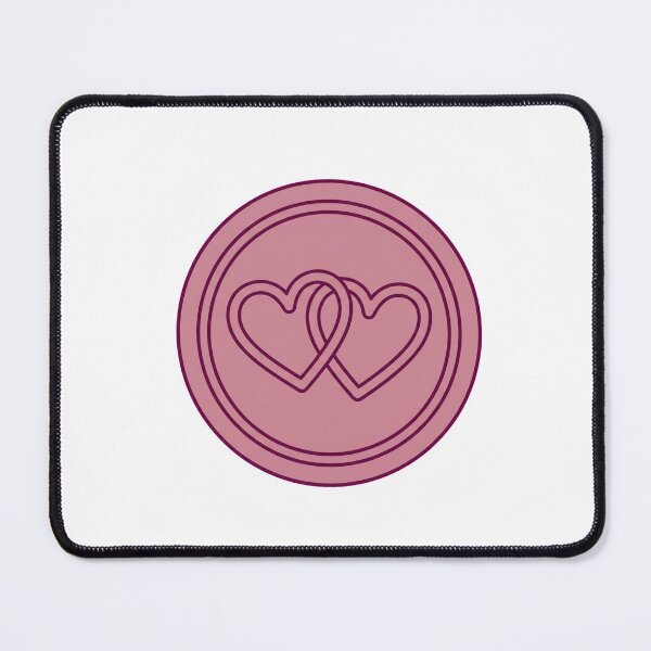 Item preview, Minimal Pink Wax Seal Interlocking Hearts Graphic Galentine Emblem designed and sold by AmadeusModern.