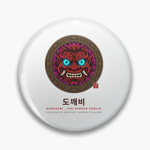 Item preview, Dokkaebi 도깨비 – Korean Goblin Face Emblem designed and sold by palyground64.