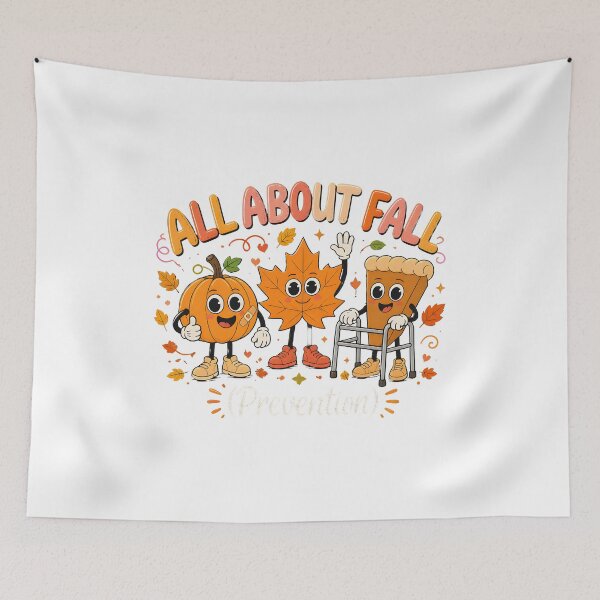 Item preview, All About Fall Prevention Retro Autumn Characters designed and sold by MLETEM-P.