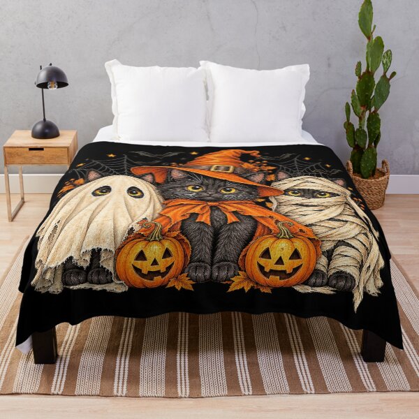 Item preview, Cute Spooky Halloween Cats Witch - Ghost Mummy Kitten Pumpkin Night designed and sold by JustBeStylish.