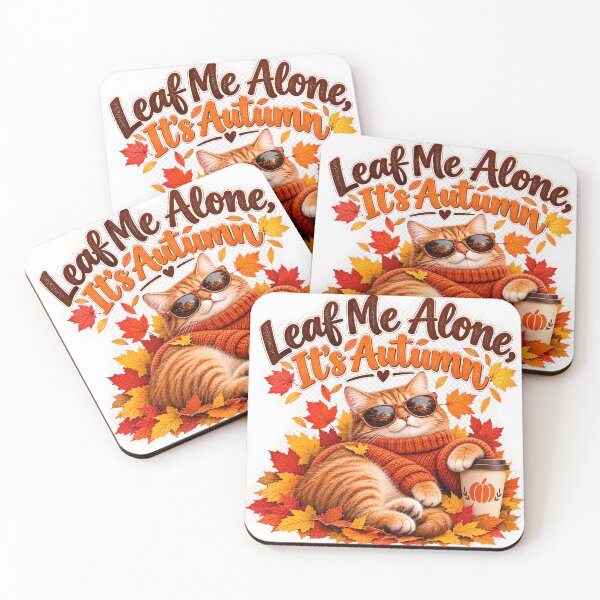 Item preview, Leaf Me Alone, It’s Autumn – Funny Cozy Cat Fall Design designed and sold by cosmea.