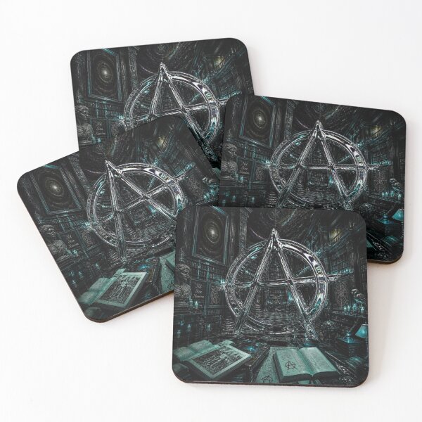 Item preview, Liquid Chrome Anarchy Symbol Minimalist Techwear Sticker designed and sold by LazyDayzCo.