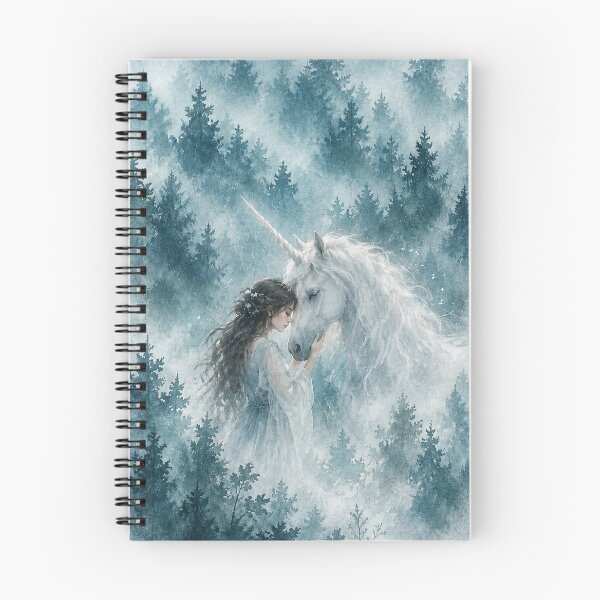 Item preview, White Unicorn and Forest Maiden in an Enchanted Mist designed and sold by KokoDeez.