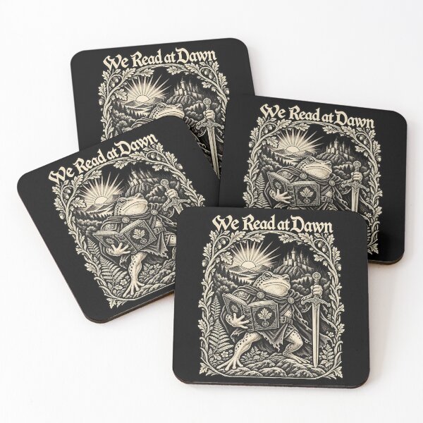 Item preview, We Read at Dawn, Funny Medieval Frog Reading Books, Weirdcore Bookish Humor, English Teacher Librarian Gift designed and sold by Cchotlan.