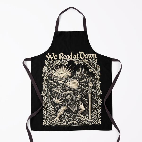 Item preview, We Read at Dawn, Funny Medieval Frog Reading Books, Weirdcore Bookish Humor, English Teacher Librarian Gift designed and sold by Cchotlan.