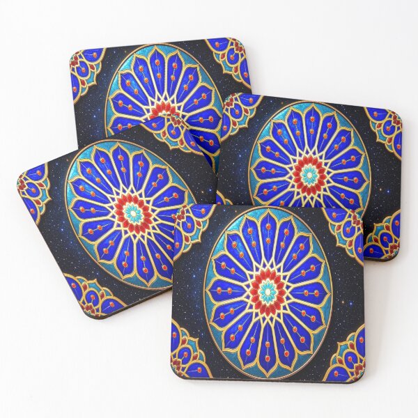 Item preview, Luxury Vitray Mandala - Traditional Golden Islamic Geometric Art designed and sold by Breezes-of-Ida.