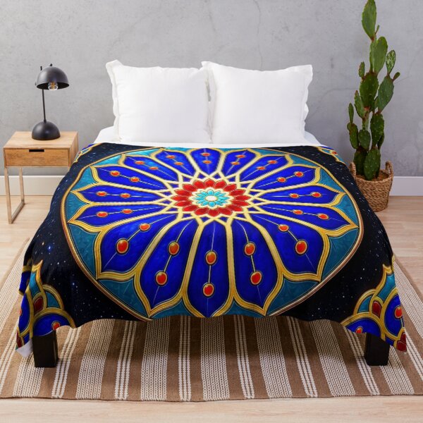Item preview, Luxury Vitray Mandala - Traditional Golden Islamic Geometric Art designed and sold by Breezes-of-Ida.