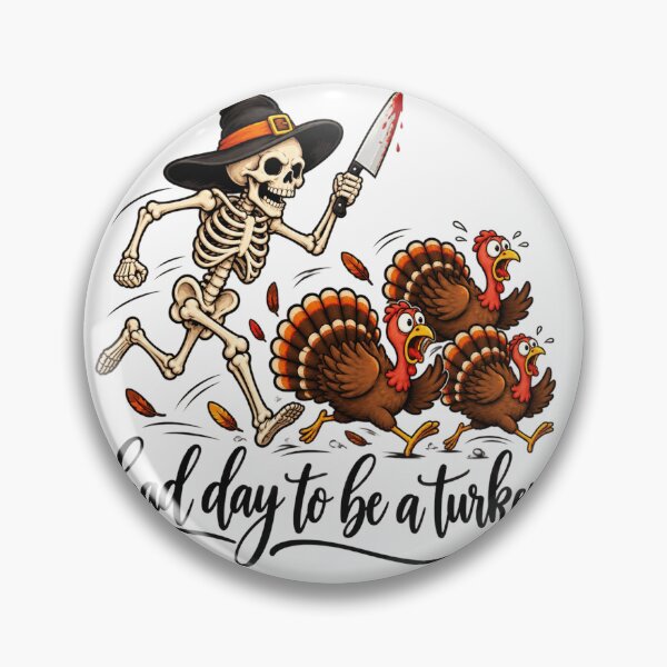 Item preview, Skeleton Chasing Turkeys designed and sold by ROUX-ART.