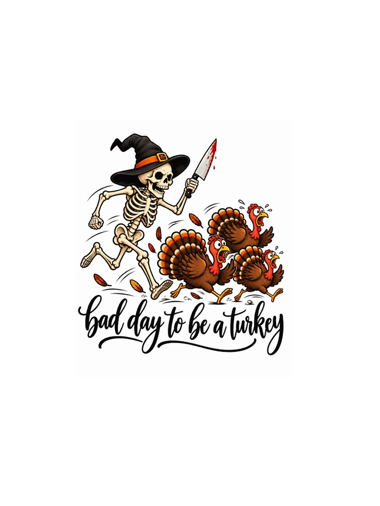Thumbnail 4 of 4, iPhone Case, Skeleton Chasing Turkeys designed and sold by ROUX-ART.