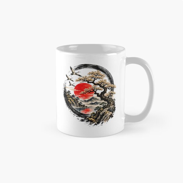 Item preview, Japanese Sunrise Bonsai tree Landscape Art designed and sold by TeeARTHY.