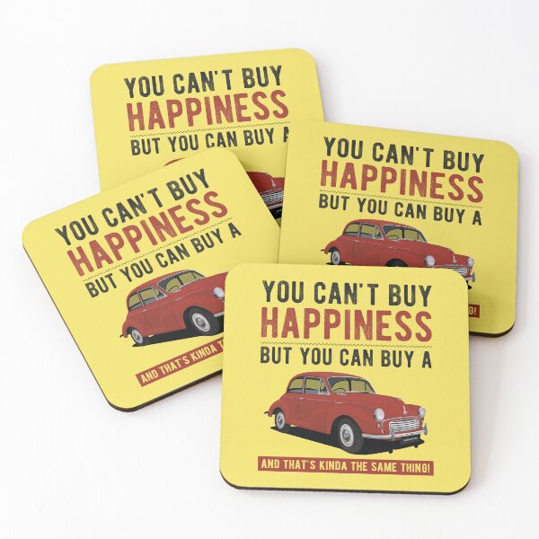 Item preview, Morris Minor Classic British Car 'You Can't Buy Happiness' designed and sold by knappidesign.