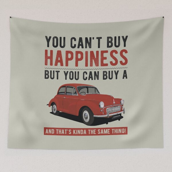 Item preview, Morris Minor Classic British Car 'You Can't Buy Happiness' designed and sold by knappidesign.