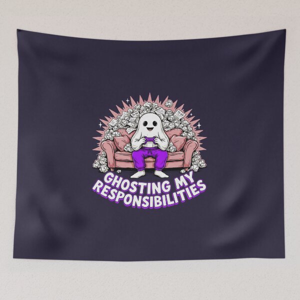 Item preview, Ghosting My Responsibilities Gamer Sheet Ghost designed and sold by Enea Kelo.