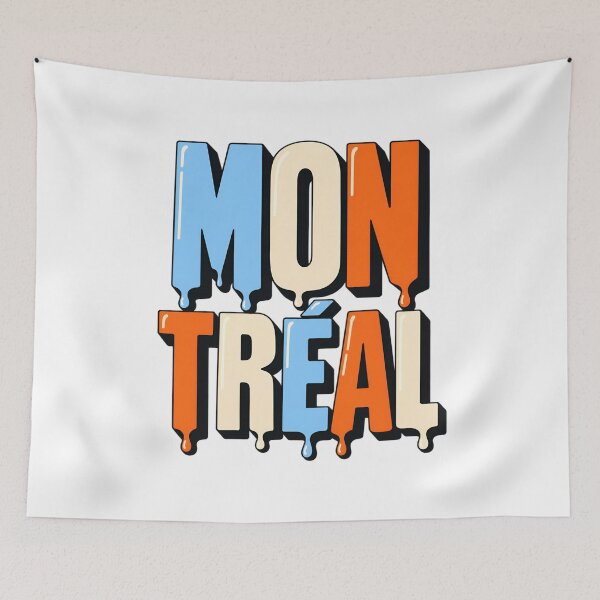 Item preview, Montreal Glossy Dripping Blue and Orange Letters designed and sold by Fenay Designs.